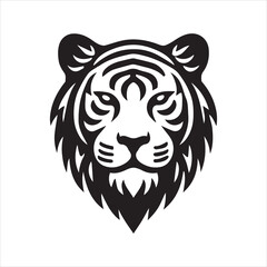 head of tiger silhouette vector illustration