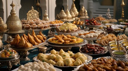 A Lavish Indian Feast during Ramadan: A Royal Spread of Exquisite Cuisine