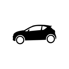 Fototapeta premium A small private car silhouette on white background