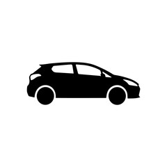 Obraz premium A modern private car silhouette on white background