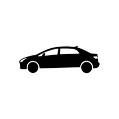 Fototapeta premium A small private car icon on white background