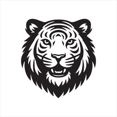 head of tiger silhouette vector illustration