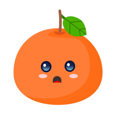 orange mascot character illustration amaze expression