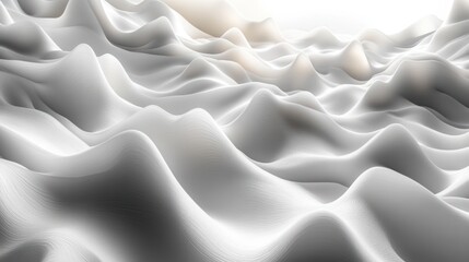 Fototapeta premium Abstract ripple-like white 3D background with smooth surfaces
