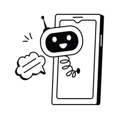 AI powered online bot, virtual interaction, ready to use vector