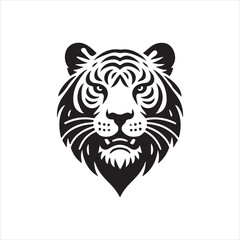 head of tiger silhouette vector illustration