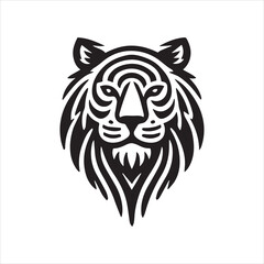 head of tiger silhouette vector illustration