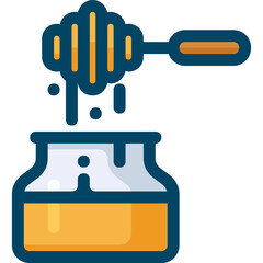 Flat color restaurant kitchen item food and drinks multi colored icon pack