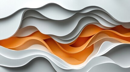 Abstract wave-like paper cut layers forming dynamic curves
