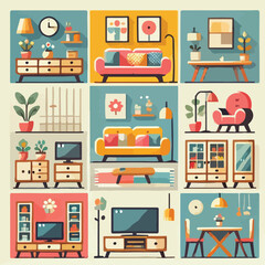 flat furniture icon vector illustration