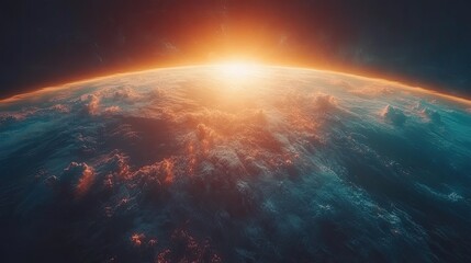 A breathtaking sunrise over Earth seen from space