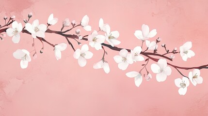Fototapeta premium Pink and white cherry blossom Japanese sakura background