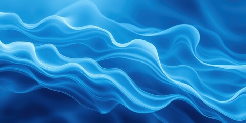 Fototapeta premium Abstract Blue Wavy Lines, Flowing and Dynamic, Creating a Sense of Movement and Energy