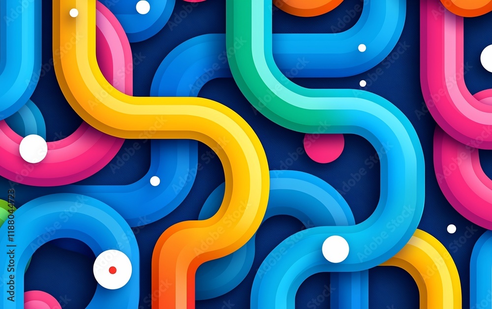 Poster Abstract colorful wavy lines pattern background.