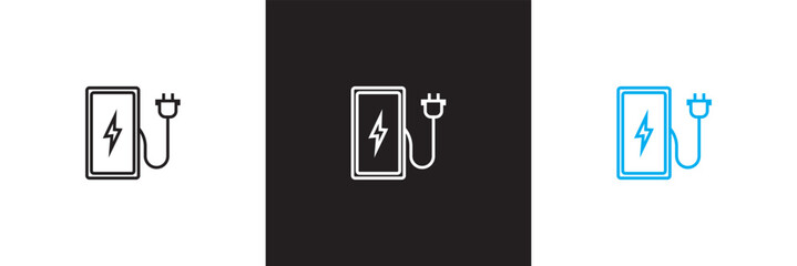 Charging station icon . isolated on white and black background. vector illustration. EPS 10