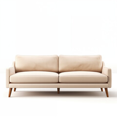 Obraz premium Beige Modern Sofa MidCentury Style Couch Living Room Furniture Home Decor