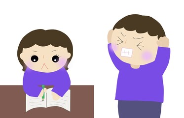 勉強をしている女性