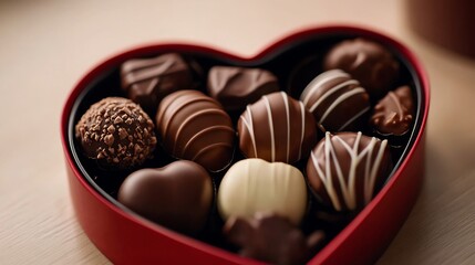 A Heart-Shaped Box of Assorted Gourmet Chocolates