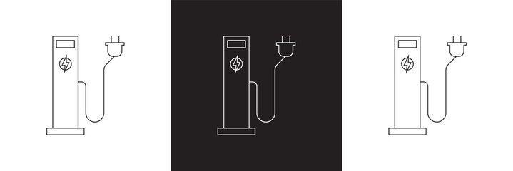 Charging station icon . isolated on white and black background. vector illustration. EPS 10