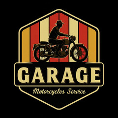 Motorcycle company vintage label. Vintage automotive sign.