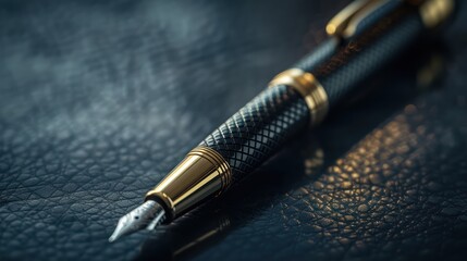 luxury pen with modern design on black background