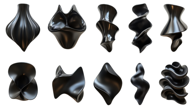 set of black and white arrows isolated on white background