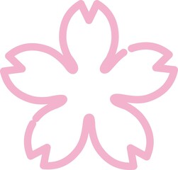 Obraz premium 花 桜 アイコン あしらい ピクトグラム ロゴ かわいい シンプル 線 イラスト素材