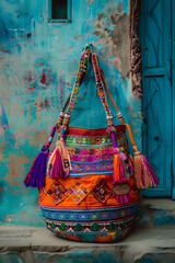 Colorful Handwoven Traditional Jholla Bag Showcasing Rich, Ethnic Patterns and Designs