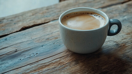 Freshly Brewed Coffee on a Rustic Wooden Table