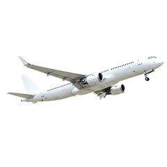 White Airplane Taking Off Against  on Transparent Background  Air Travel