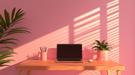 Creating a productive workspace home office setup with laptop and plants cozy atmosphere modern design