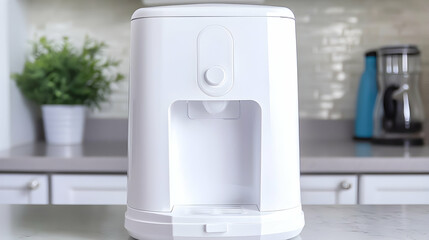 White countertop water dispenser in modern kitchen