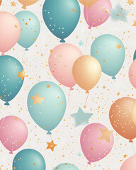 Luxurious and playful birthday celebration scenes and card