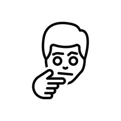 Black line icon for curious