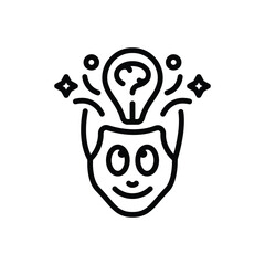 Black line icon for inspired