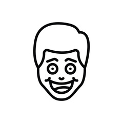 Black line icon for joyful