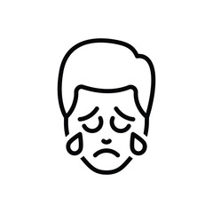 Black line icon for pensive