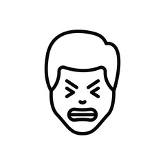 Black line icon for stress