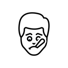 Black line icon for sick
