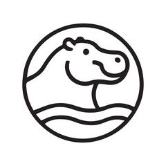 2d hippo logo with white background