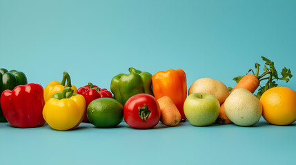 Photo Vibrant Healthy Fruits Vegetables Diet Nutrition Wellness