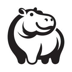 2d hippo logo with white background