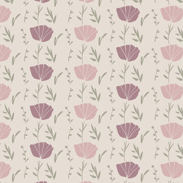 seamless pattern with pink roses