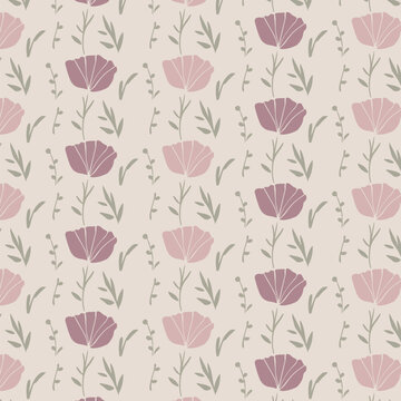 seamless pattern with pink roses
