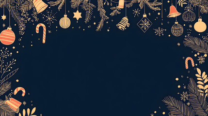 Luxurious Christmas and Holiday Promotion Banner with Elegant Ornaments, for Tags, Posters, and Banners with Ample Space for Custom Text Overlay