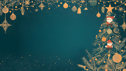 Luxurious Christmas and Holiday Promotion Banner with Elegant Ornaments, for Tags, Posters, and Banners with Ample Space for Custom Text Overlay