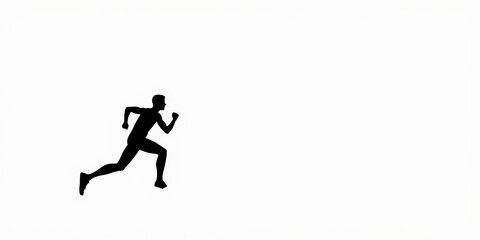 Minimalist outline vector illustration of a running symbol, athlete, sport, active
