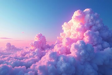 Majestic clouds drift lazily across a dreamy cyan-purple magenta sky, cloud formations, sky clouds, dreamy sky