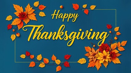 Fototapeta premium Thanksgiving images, autumn frames with leaves and fruits, Warm Autumn Colors for Thanksgiving Celebration