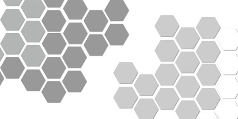 Abstract technology grey geometric hexagon on transparent concept design honeycomb shape vector. 